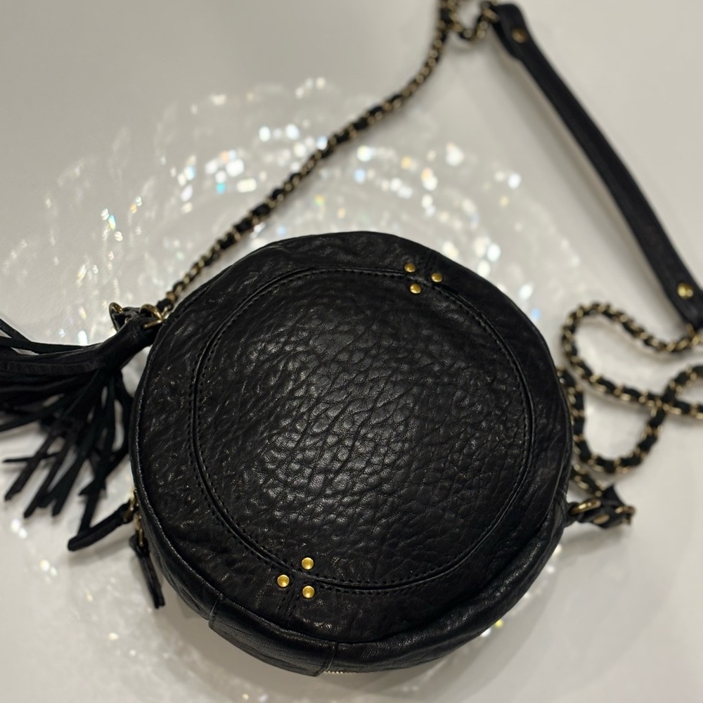 Jerome Dreyfuss Black / gold Leather Crossbody Bag with Tassel